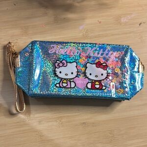 Hello Kitty Blue Holographic Wristlet